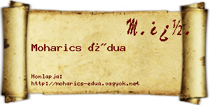 Moharics Édua névjegykártya